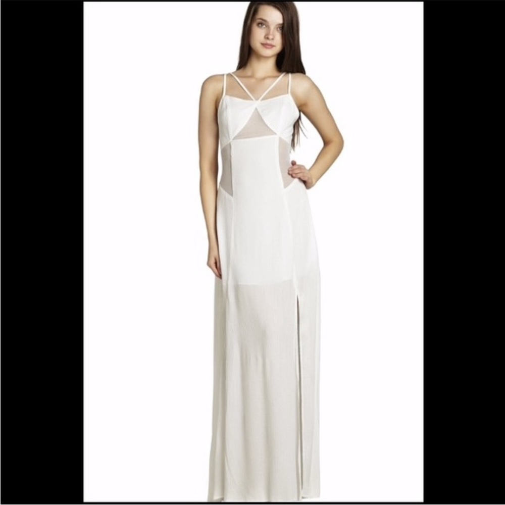 Mesh Boho White Maxi Dress